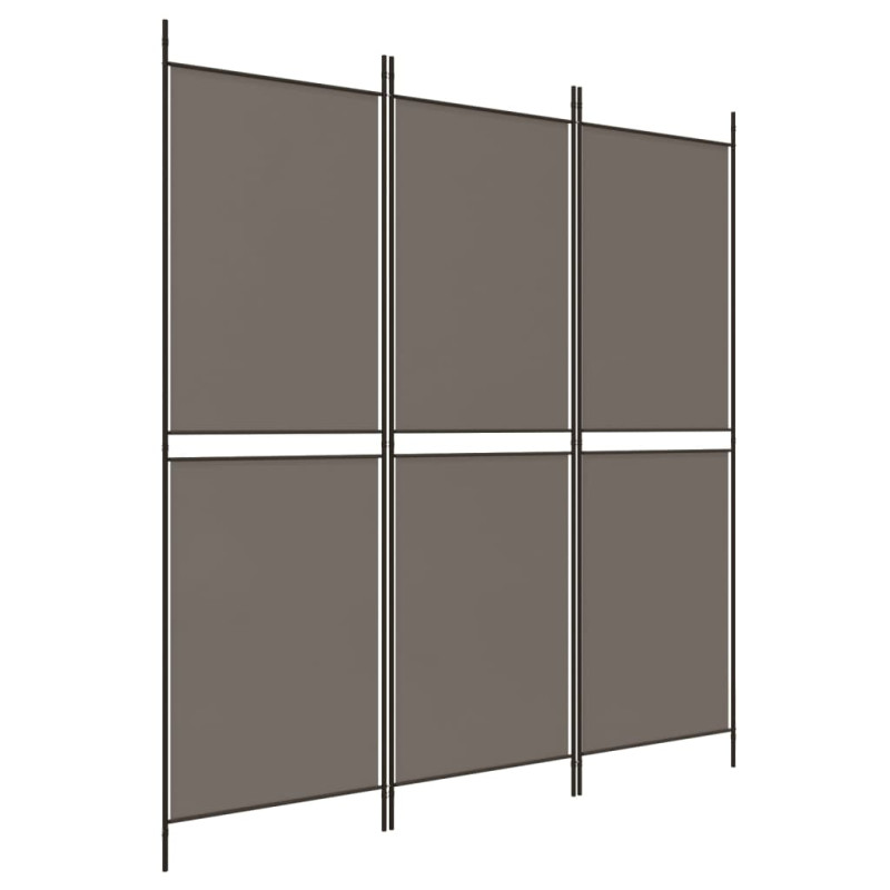 Produktbild för Rumsavdelare 3 paneler antracit 150x180 cm tyg