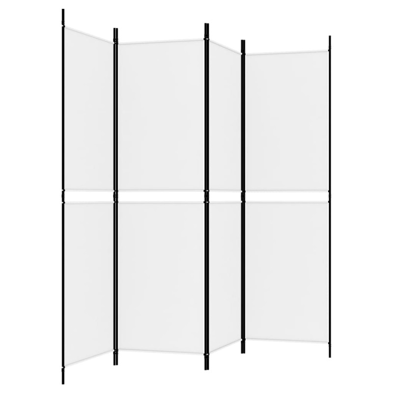 Produktbild för Rumsavdelare 4 paneler vit 200x180 cm tyg