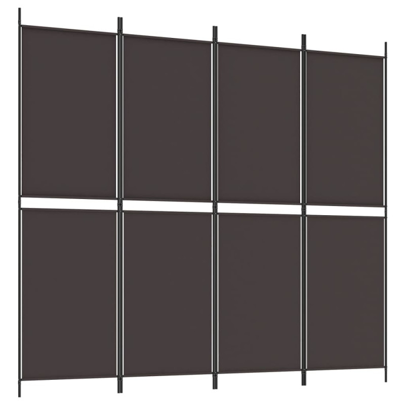 Produktbild för Rumsavdelare 4 paneler brun 200x180 cm tyg