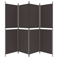 Miniatyr av produktbild för Rumsavdelare 4 paneler brun 200x180 cm tyg