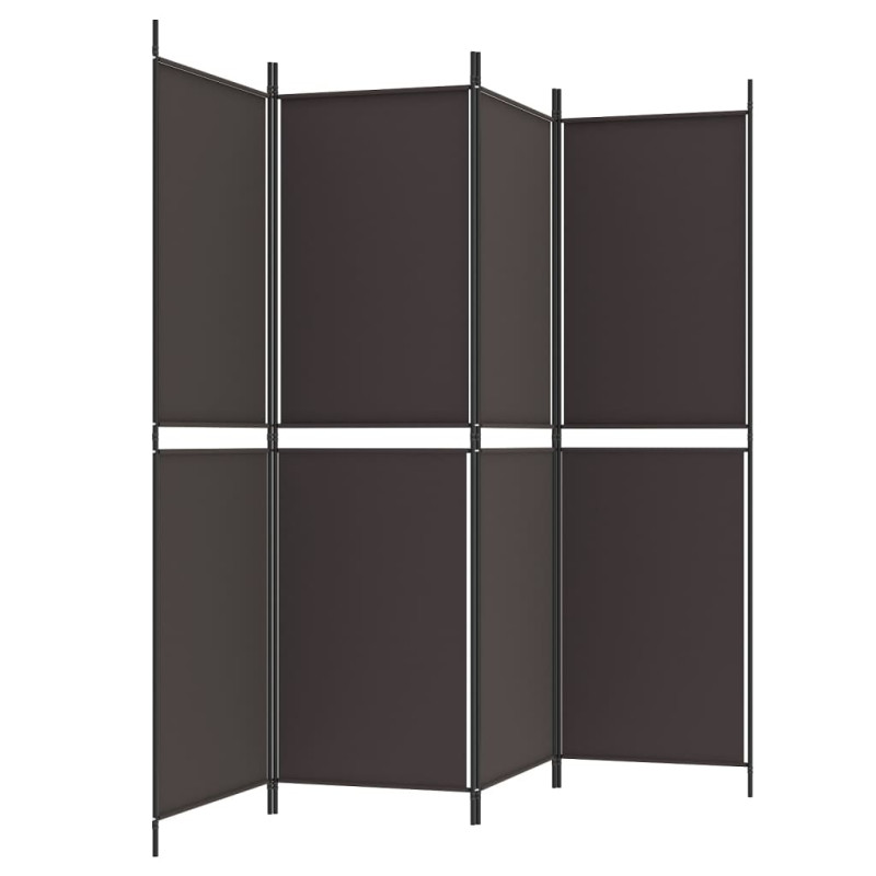 Produktbild för Rumsavdelare 4 paneler brun 200x180 cm tyg