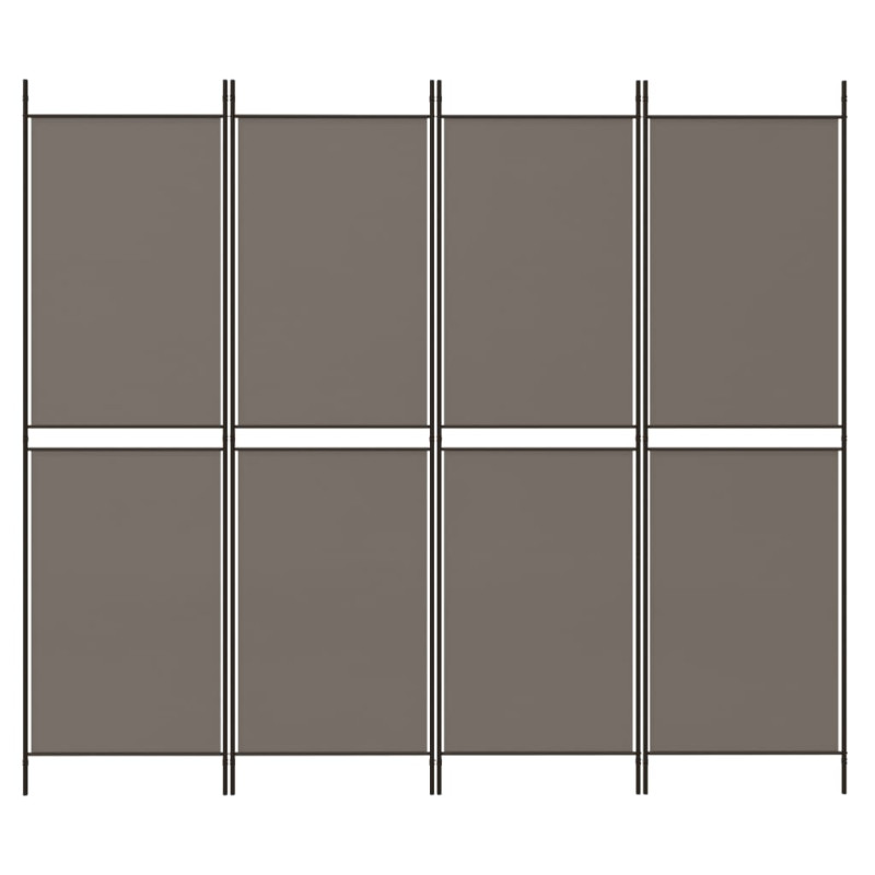 Produktbild för Rumsavdelare 4 paneler antracit 200x180 cm tyg