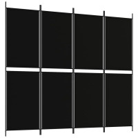 Miniatyr av produktbild för Rumsavdelare 4 paneler svart 200x180 cm tyg