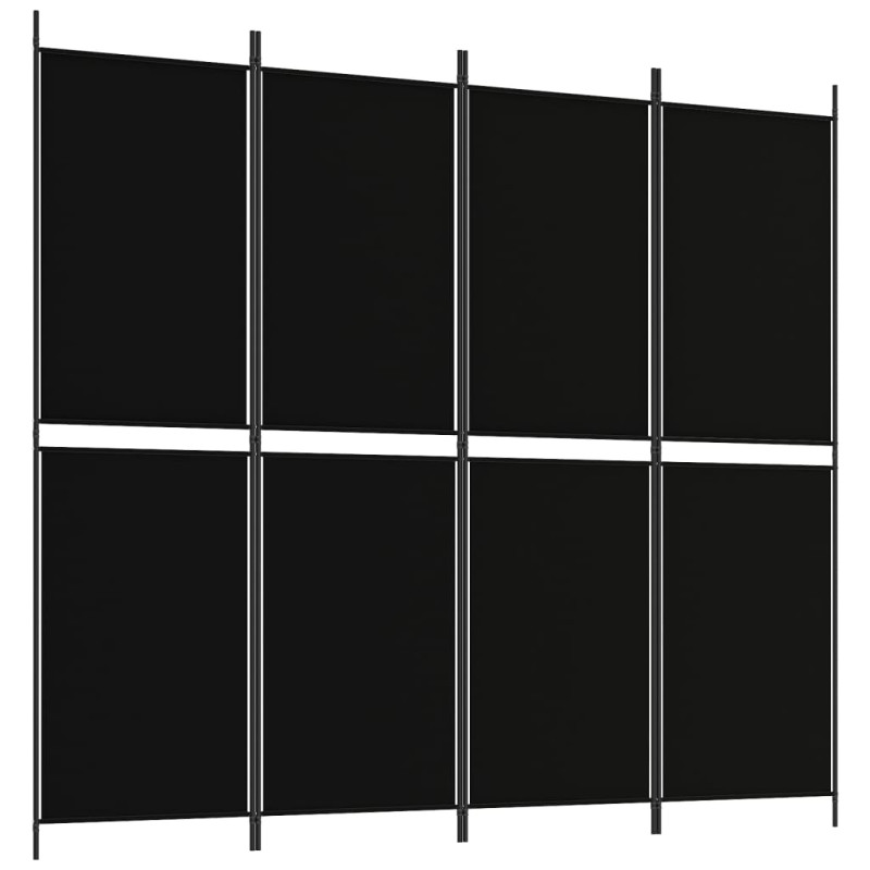 Produktbild för Rumsavdelare 4 paneler svart 200x180 cm tyg