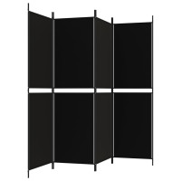 Miniatyr av produktbild för Rumsavdelare 4 paneler svart 200x180 cm tyg