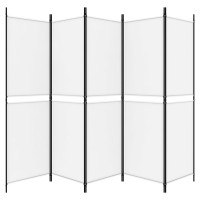 Miniatyr av produktbild för Rumsavdelare 5 paneler vit 250x180 cm tyg
