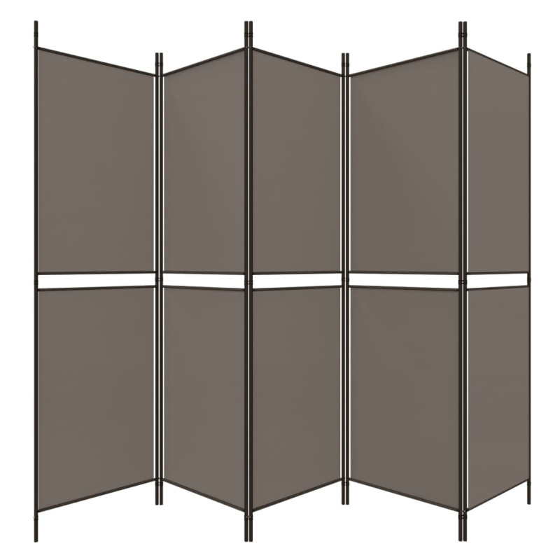 Produktbild för Rumsavdelare 5 paneler antracit 250x180 cm tyg