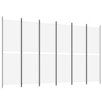 Miniatyr av produktbild för Rumsavdelare 6 paneler vit 300x180 cm tyg