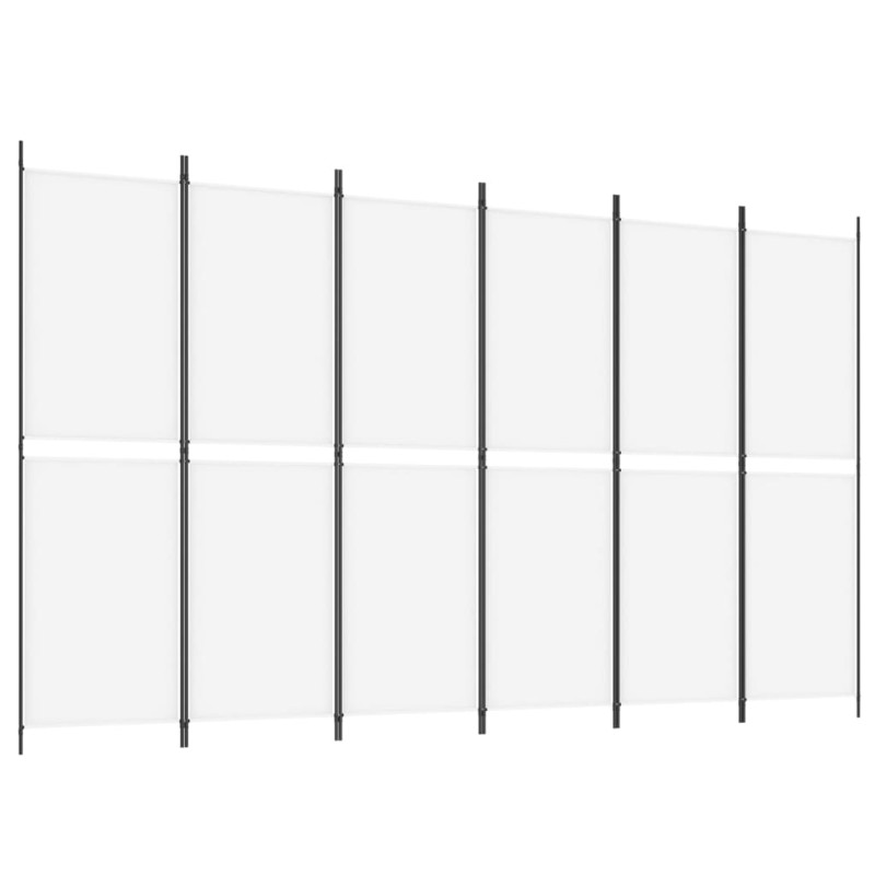 Produktbild för Rumsavdelare 6 paneler vit 300x180 cm tyg
