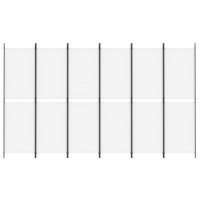 Miniatyr av produktbild för Rumsavdelare 6 paneler vit 300x180 cm tyg