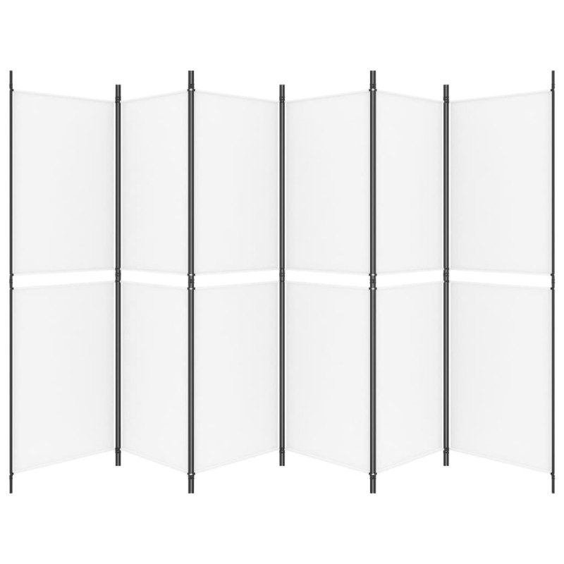 Produktbild för Rumsavdelare 6 paneler vit 300x180 cm tyg