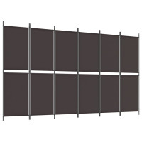Miniatyr av produktbild för Rumsavdelare 6 paneler brun 300x180 cm tyg