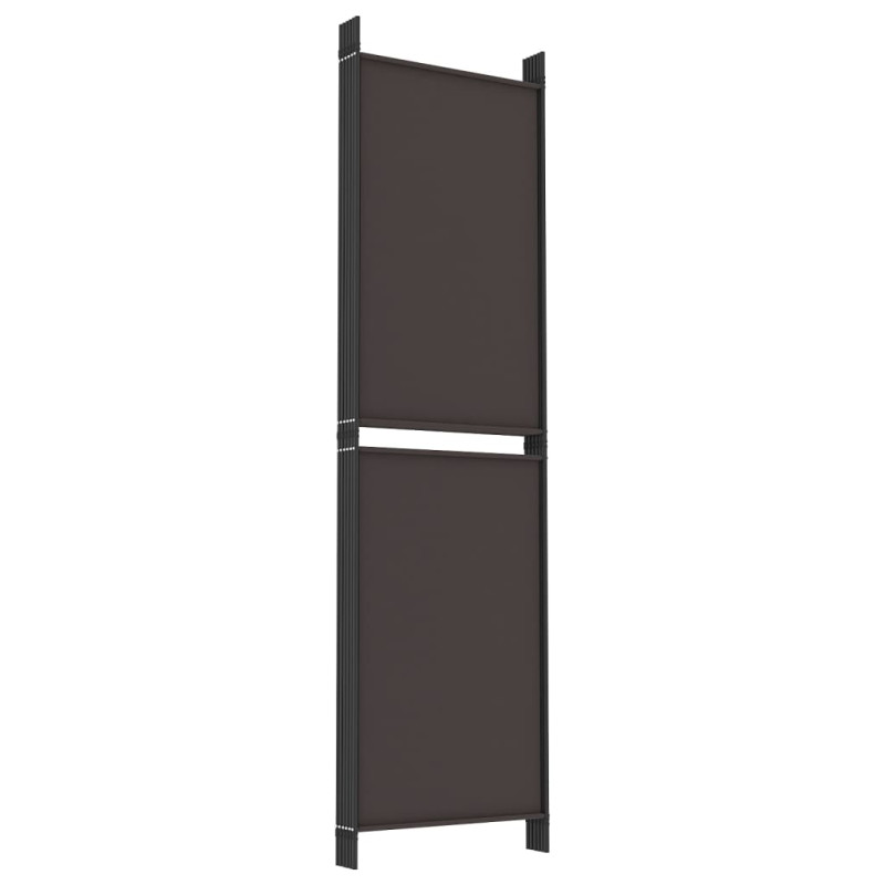 Produktbild för Rumsavdelare 6 paneler brun 300x180 cm tyg