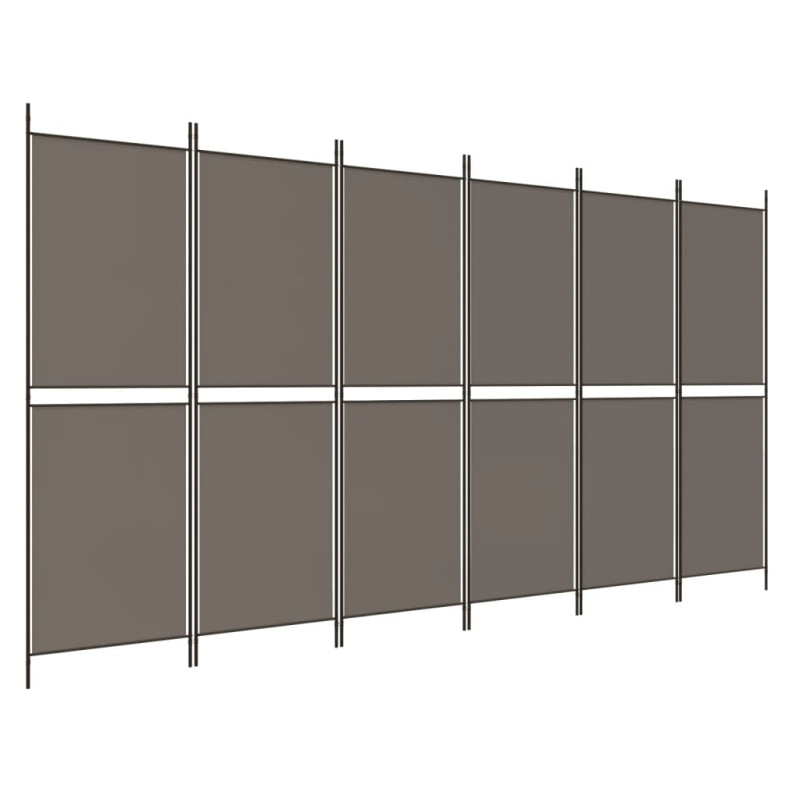 Produktbild för Rumsavdelare 6 paneler antracit 300x180 cm tyg