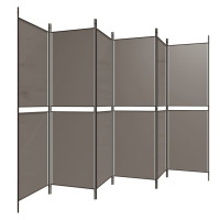 Miniatyr av produktbild för Rumsavdelare 6 paneler antracit 300x180 cm tyg