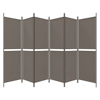 Miniatyr av produktbild för Rumsavdelare 6 paneler antracit 300x180 cm tyg