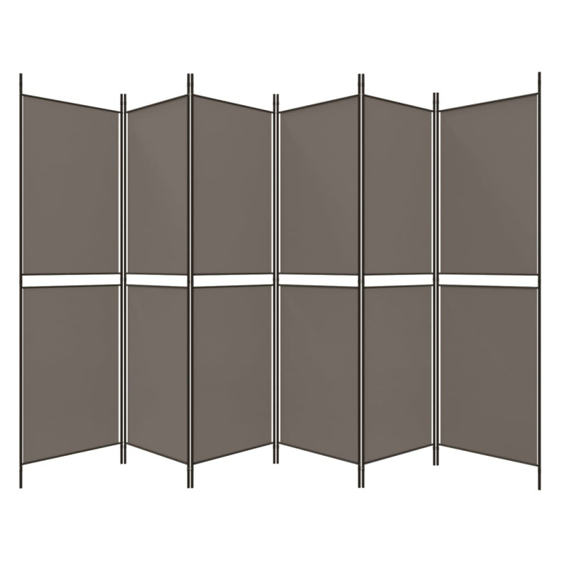Produktbild för Rumsavdelare 6 paneler antracit 300x180 cm tyg