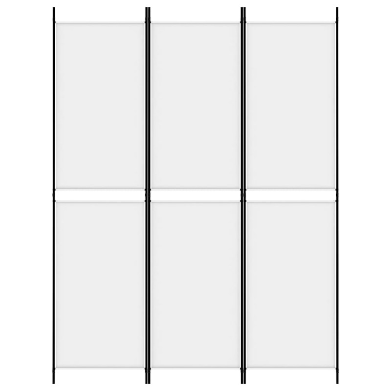 Produktbild för Rumsavdelare 3 paneler vit 150x200 cm tyg