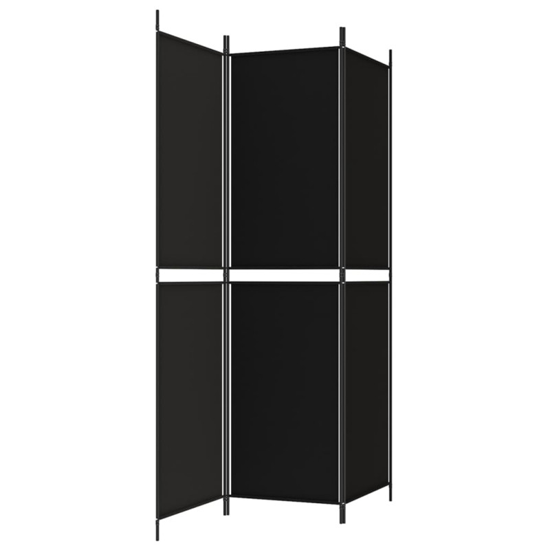 Produktbild för Rumsavdelare 3 paneler 150 x 200 cm svart tyg