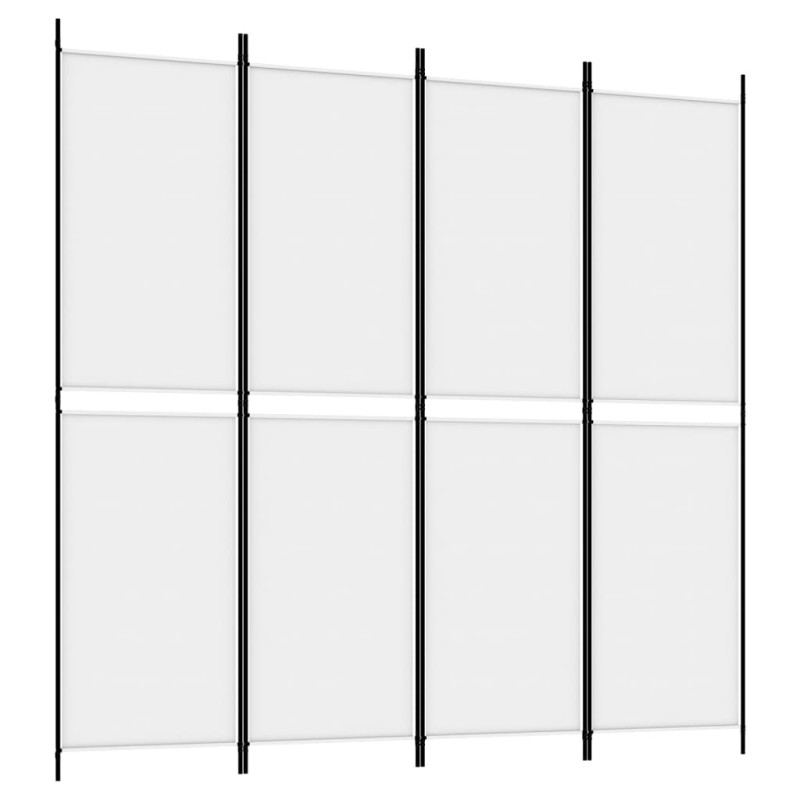 Produktbild för Rumsavdelare 4 paneler vit 200x200 cm tyg