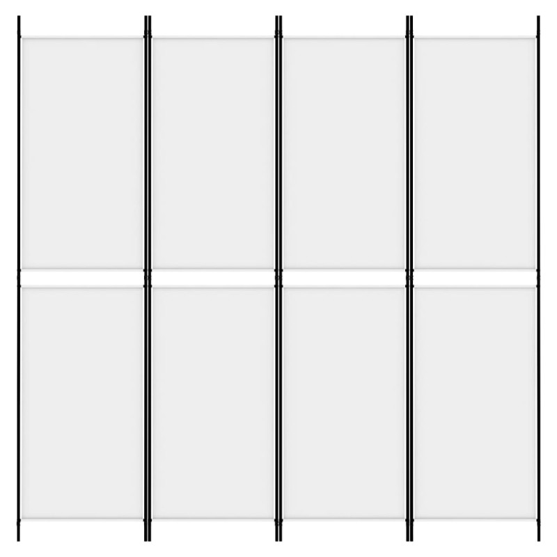 Produktbild för Rumsavdelare 4 paneler vit 200x200 cm tyg