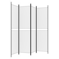 Miniatyr av produktbild för Rumsavdelare 4 paneler vit 200x200 cm tyg
