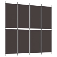 Miniatyr av produktbild för Rumsavdelare 4 paneler brun 200x200 cm tyg