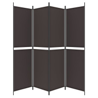 Miniatyr av produktbild för Rumsavdelare 4 paneler brun 200x200 cm tyg
