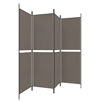 Miniatyr av produktbild för Rumsavdelare 4 paneler antracit 200x200 cm tyg