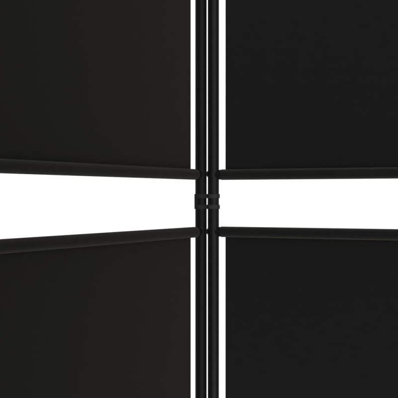 Produktbild för Rumsavdelare 4 paneler svart 200x200 cm tyg