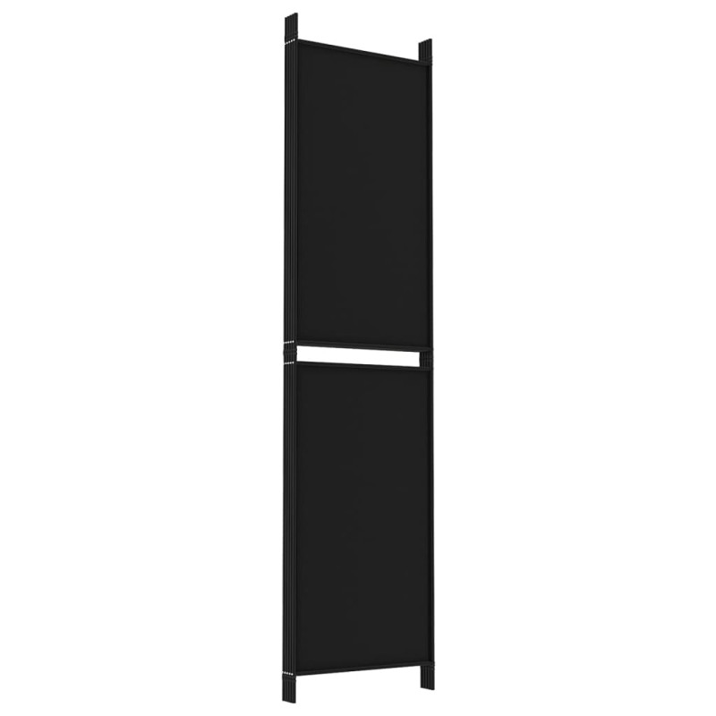 Produktbild för Rumsavdelare 5 paneler svart 250x200 cm tyg
