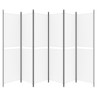 Miniatyr av produktbild för Rumsavdelare 6 paneler vit 300x200 cm tyg