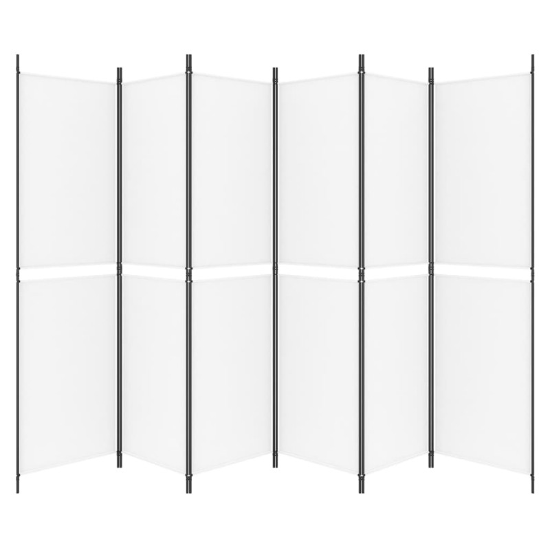 Produktbild för Rumsavdelare 6 paneler vit 300x200 cm tyg