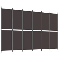 Miniatyr av produktbild för Rumsavdelare 6 paneler brun 300x200 cm tyg