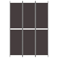 Miniatyr av produktbild för Rumsavdelare 3 paneler 150x220 cm brun tyg