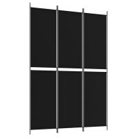 Miniatyr av produktbild för Rumsavdelare 3 paneler 150x220 cm svart tyg