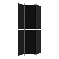 Miniatyr av produktbild för Rumsavdelare 3 paneler 150x220 cm svart tyg