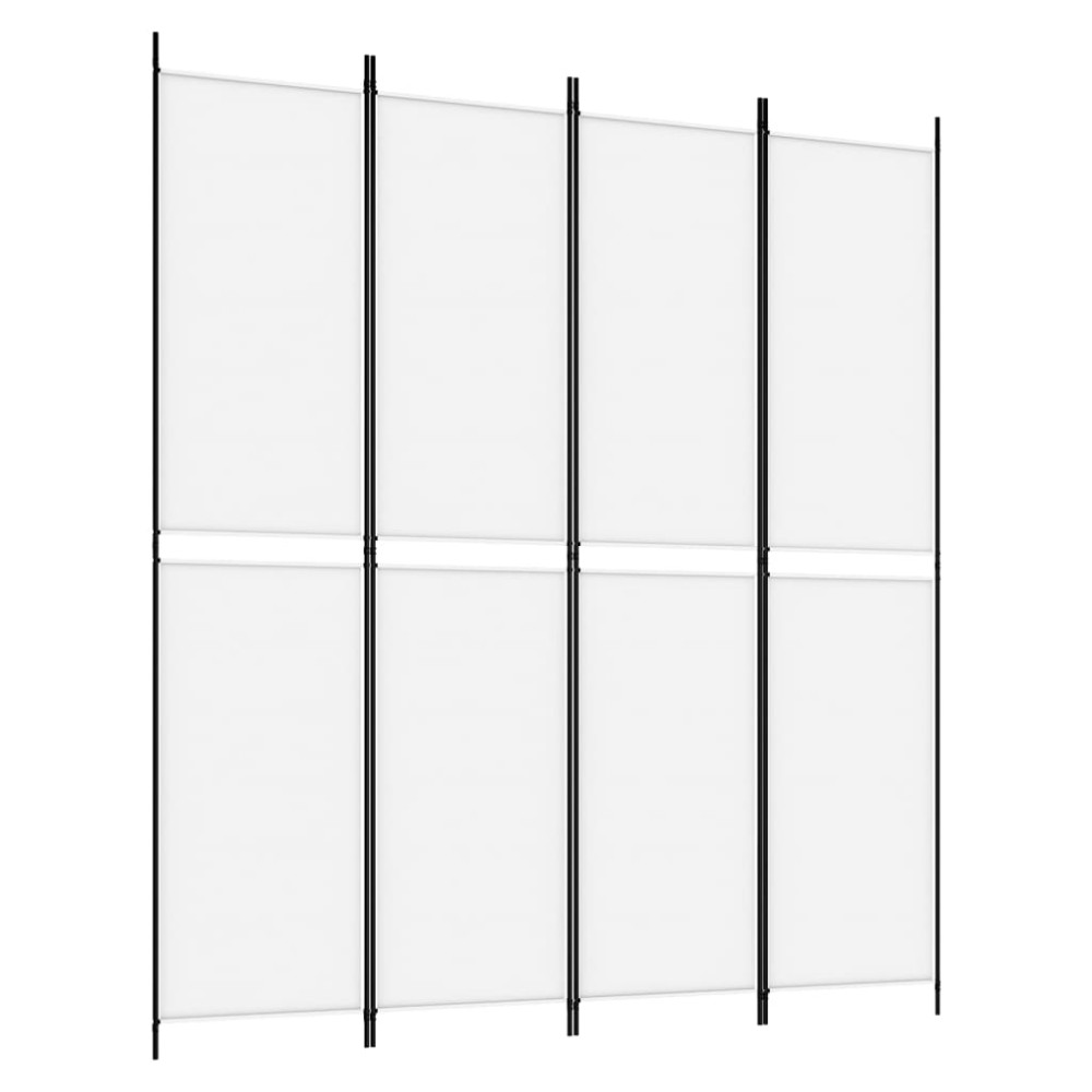 Produktbild för Rumsavdelare 4 paneler vit 200x220 cm tyg