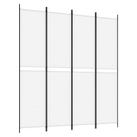Produktbild för Rumsavdelare 4 paneler vit 200x220 cm tyg