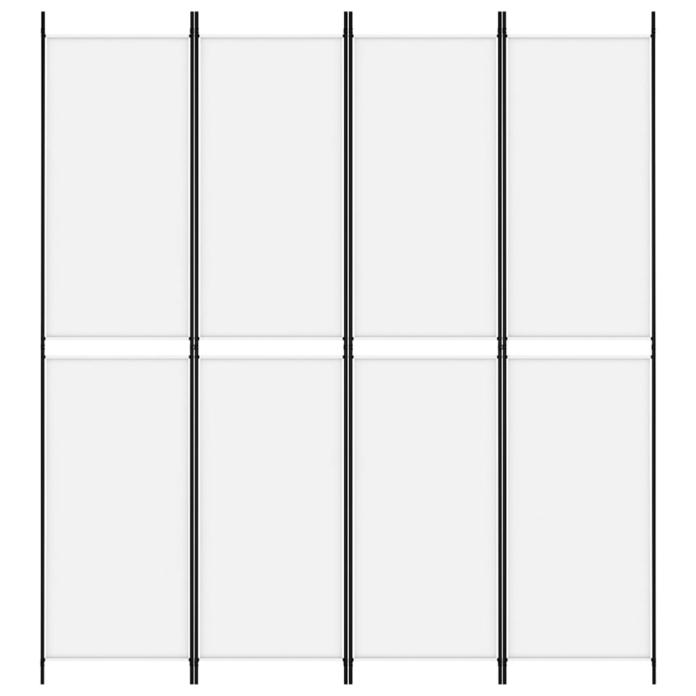 Produktbild för Rumsavdelare 4 paneler vit 200x220 cm tyg
