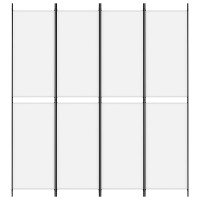 Produktbild för Rumsavdelare 4 paneler vit 200x220 cm tyg