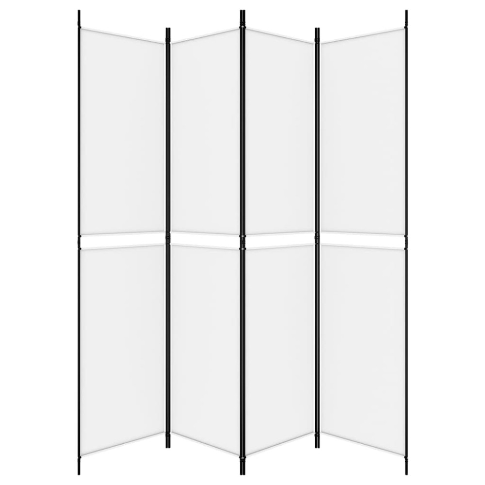 Produktbild för Rumsavdelare 4 paneler vit 200x220 cm tyg