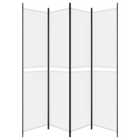 Produktbild för Rumsavdelare 4 paneler vit 200x220 cm tyg