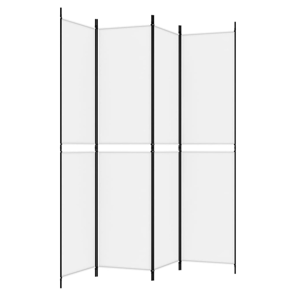 Produktbild för Rumsavdelare 4 paneler vit 200x220 cm tyg