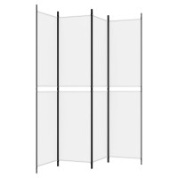 Produktbild för Rumsavdelare 4 paneler vit 200x220 cm tyg