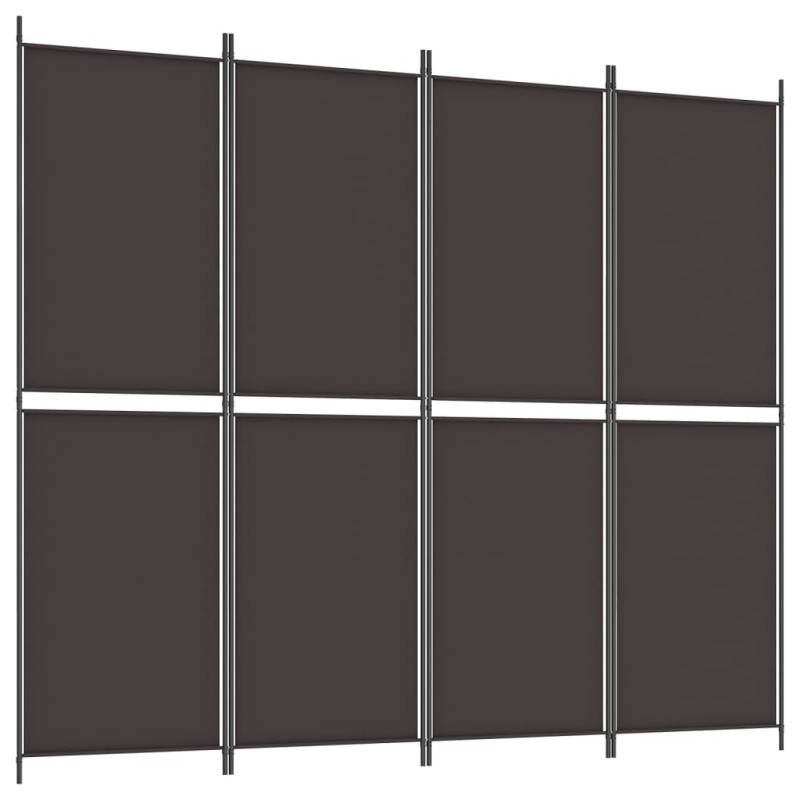 Produktbild för Rumsavdelare 4 paneler brun 200x220 cm tyg