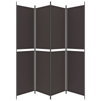 Miniatyr av produktbild för Rumsavdelare 4 paneler brun 200x220 cm tyg
