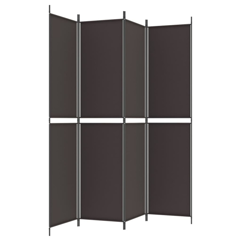 Produktbild för Rumsavdelare 4 paneler brun 200x220 cm tyg
