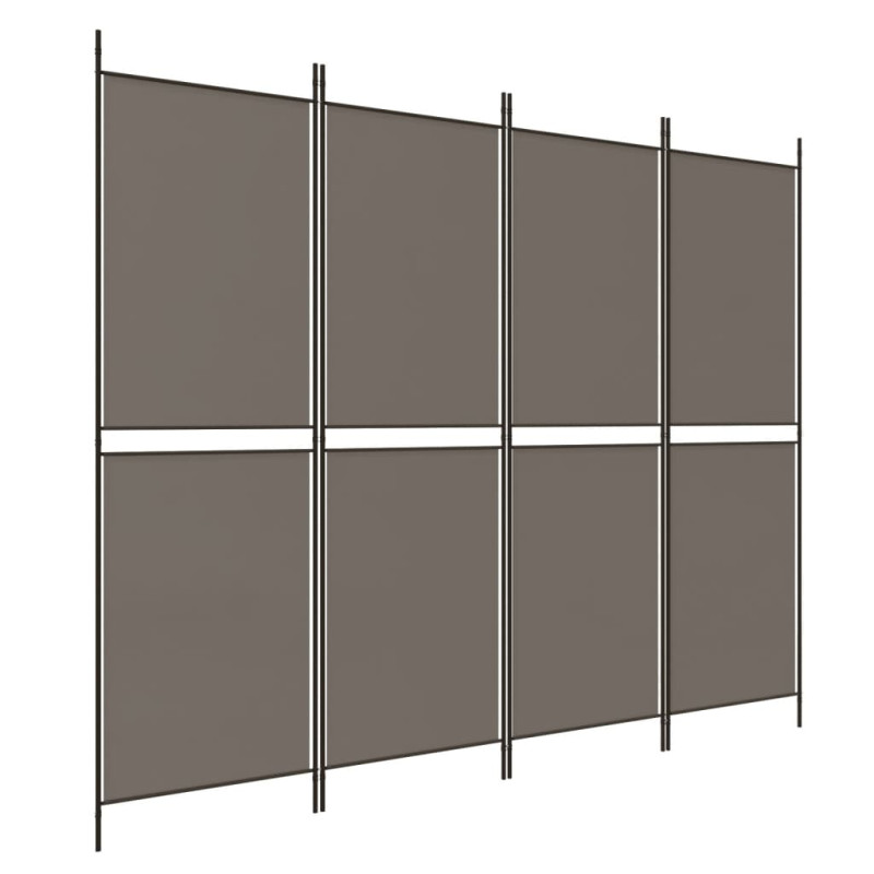 Produktbild för Rumsavdelare 4 paneler antracit 200x220 cm tyg