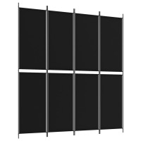 Miniatyr av produktbild för Rumsavdelare 4 paneler svart 200x220 cm tyg